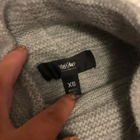 MOSSIMO • Knit Grey 3/4 Sleeve Mock Turtleneck Sweater Top - Picture 7 of 7